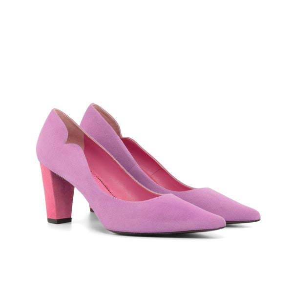 Ambrogio Bespoke Custom Women's Shoes Hydrangea Violet Suede Leather Genoa Pump (AMBW1122)-AmbrogioShoes