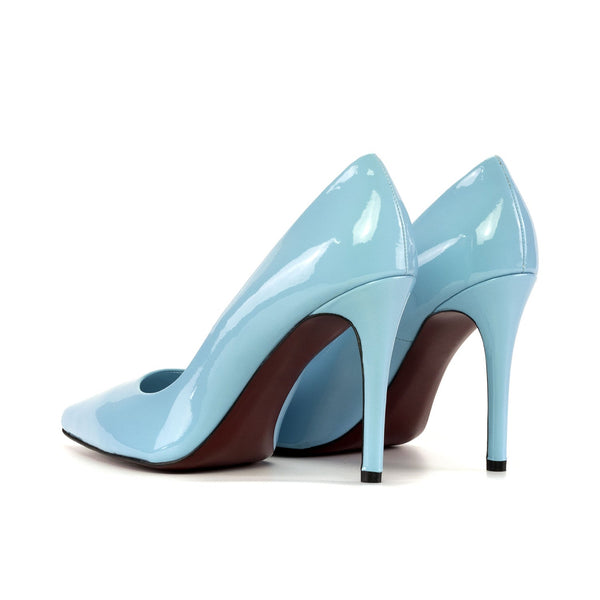 Ambrogio Bespoke Custom Women's Shoes Sky Blue Patent Leather Florence Pump (AMBW1125)-AmbrogioShoes