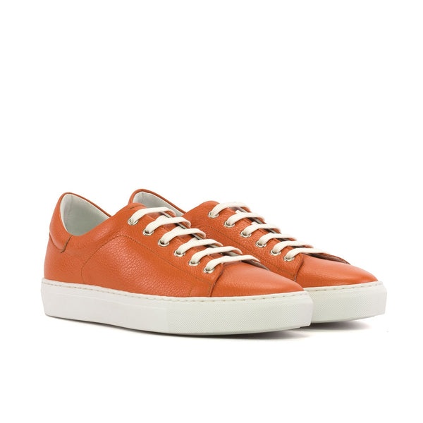 Ambrogio Bespoke Men's Shoes Orange Full Grain Leather Trainer Sneakers (AMB2444)-AmbrogioShoes