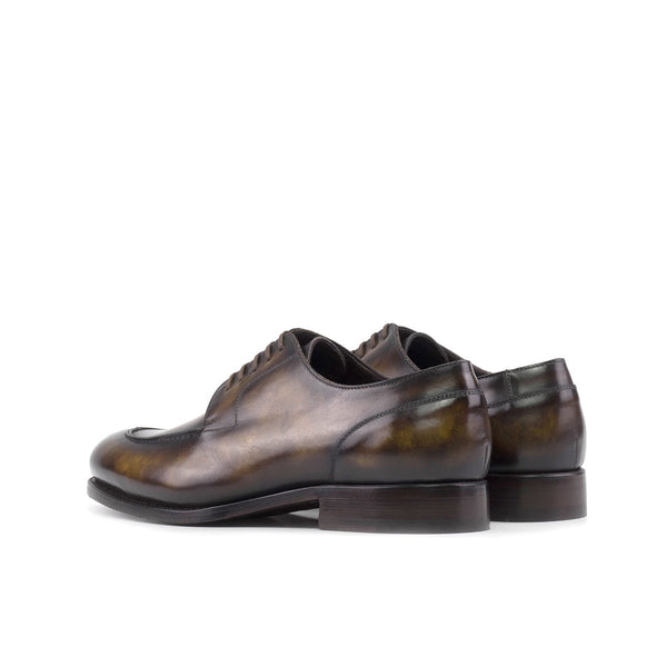 Ambrogio Bespoke Men's Shoes Tobacco Patina Leather Derby Split Toe Oxfords (AMB2447)-AmbrogioShoes