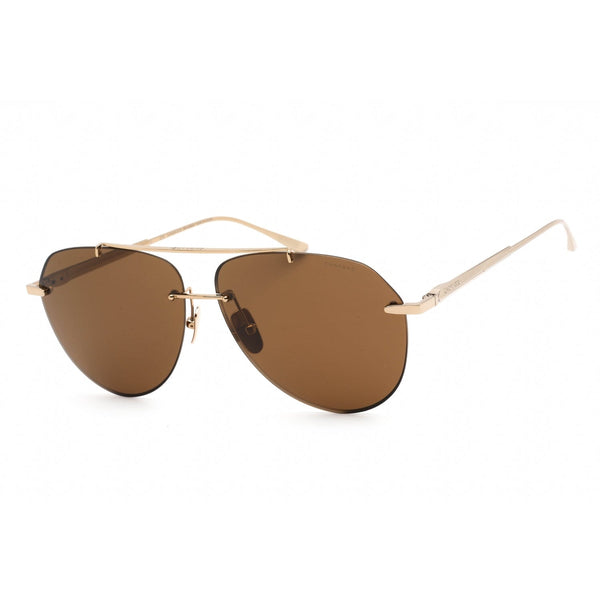 Chopard SCHF20M Sunglasses Shiny Grey Gold / Brown-AmbrogioShoes