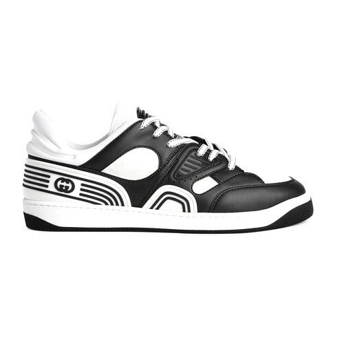 Gucci 722749 2SH80 1064 Men's Shoes Black & White Demetra Fabric Basket Sneakers (GGM1739)-AmbrogioShoes