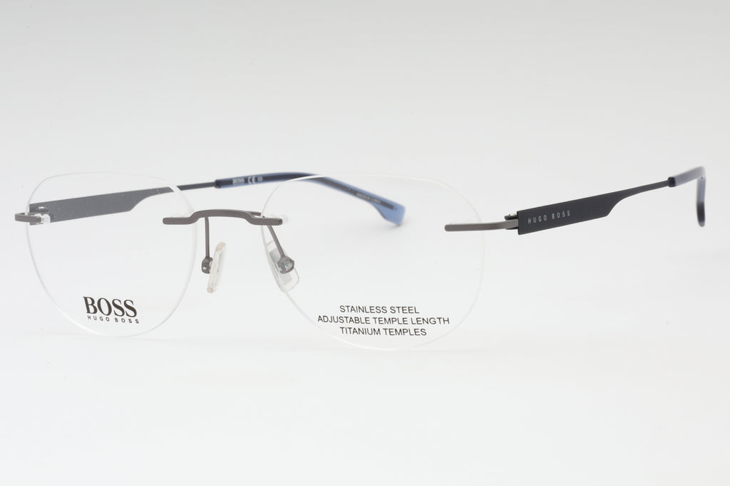Hugo Boss BOSS 1265/B Eyeglasses MATTE RUTHENIUM BLUE/Clear demo lens