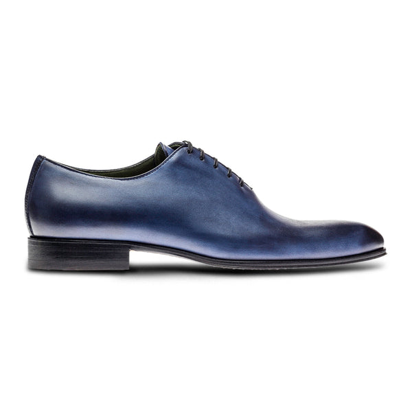 Jose Real Basoto I508 Men's Shoes Deep Blue Calf-Skin Leather Whole-Cut Oxfords (RE2238)-AmbrogioShoes