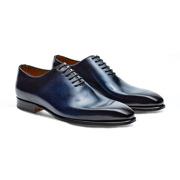 Jose Real Colonial H102 Men's Shoes Blue Calf-Skin Leather Whole-Cut Oxfords (RE2240)-AmbrogioShoes