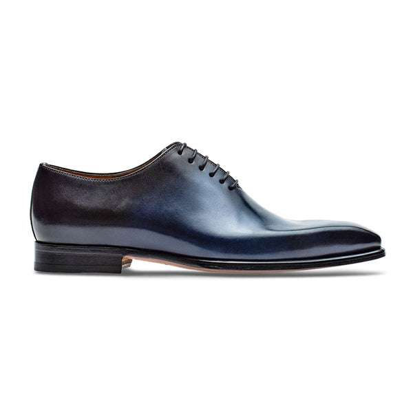 Jose Real Colonial H102 Men's Shoes Blue Calf-Skin Leather Whole-Cut Oxfords (RE2240)-AmbrogioShoes