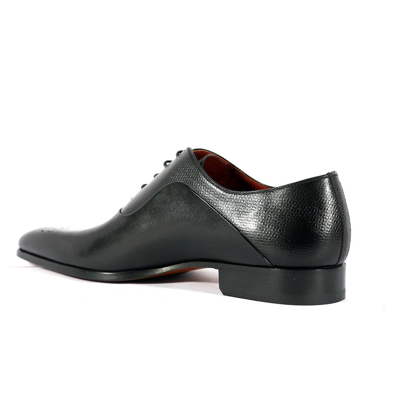 Magnanni 20120 Sanchez II Men's Shoes Black Grabado Print / Calf-Skin Leather Oxfords (MAGS1122)-AmbrogioShoes