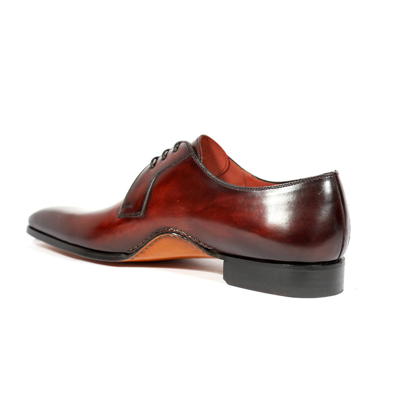 Magnanni 24834 Hayos Men's Shoes Burgundy Laser Print / Calf-Skin Leather Derby Oxfords (MAGS1123)-AmbrogioShoes