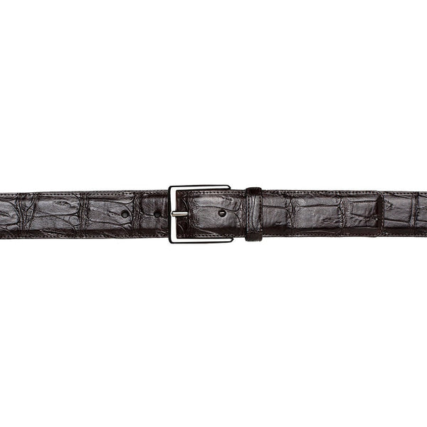 Mezlan AO11523 Black Classic Exotic Crocodile Skin Men's Belt (MZB1240)-AmbrogioShoes