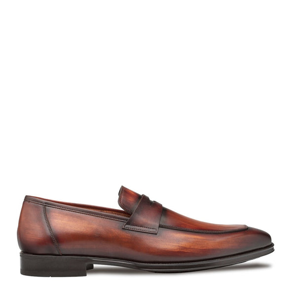 Mezlan Avenue 20910 Men's Shoes Cognac Calf-Skin Leather Penny Loafers (MZ3650)-AmbrogioShoes