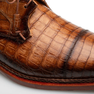 Mezlan Giovane 50032-F Men's Shoes Camel Exotic Crocodile Derby Oxfords (MZ3715)-AmbrogioShoes