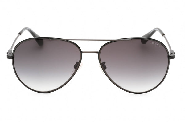 Police SPLL11M Sunglasses Shiny Gunmetal W/Shiny Black Parts / Grey Gradient-AmbrogioShoes