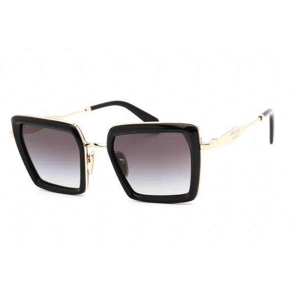 Prada 0PR 55ZS Sunglasses Black/Pale Gold/ / Grey Gradient-AmbrogioShoes