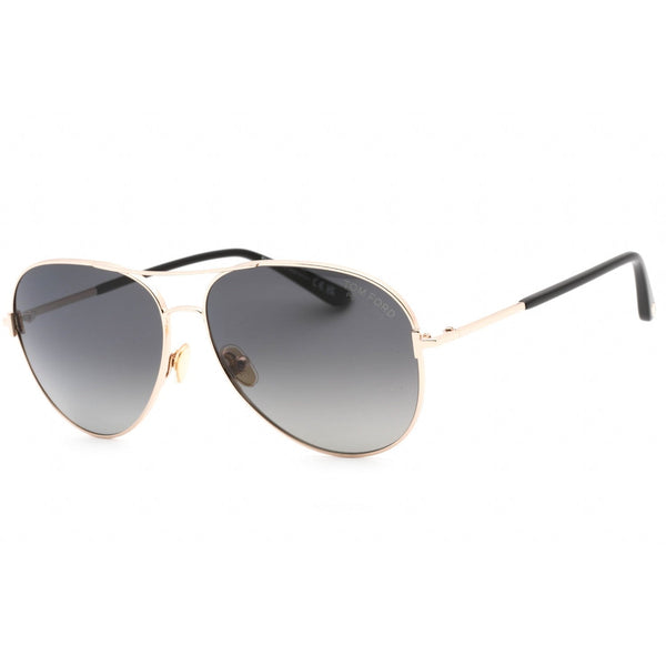 Tom Ford FT0823 Sunglasses Shiny Rose Gold / smoke polarized Unisex-AmbrogioShoes