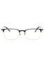 001 - shiny black/clear/blue-light block lens