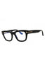 001 - shiny black/clear/blue-light block lens