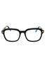 001 - shiny black/clear/blue-light block lens