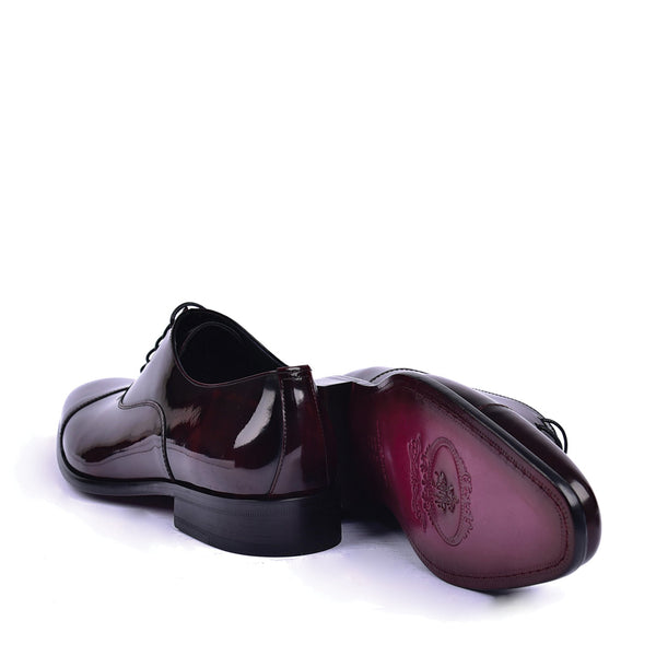 Corrente C0093 6265 Men's Shoes Burgundy Shiny Calf Skin Leather Cap toe Lace Up Oxfords (CRT1450)-AmbrogioShoes