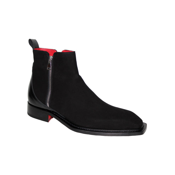 Emilio Franco Cesare Men's Shoes Black Suede Boots (EF1154)-AmbrogioShoes