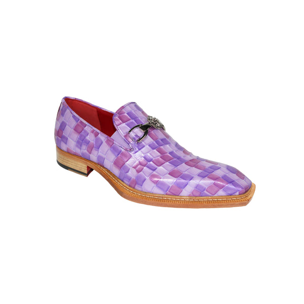 Emilio Franco Narciso Men's Shoes Multi Lavender Patent Leather Multi Croco Print Loafers (EFC1036)-AmbrogioShoes