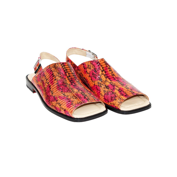 Fennix FX126 Men's Shoes Orange/Fuscia Snake Exotic Sandals (FX1085)-AmbrogioShoes