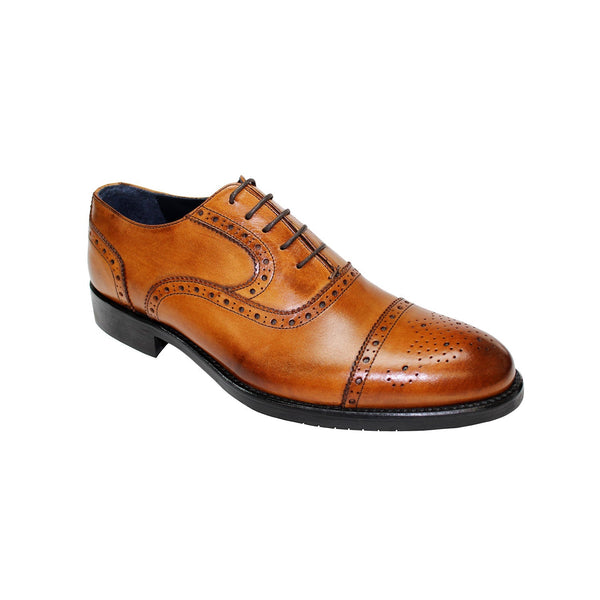 Firmani Paul Men's Shoes Cognac Calf-Skin Leather Oxfords (FIR1014)-AmbrogioShoes