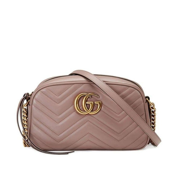 Gucci 447632 520981 Women's Pink Quilted Leather GG Marmont Shoulder bag (GG2070)-AmbrogioShoes
