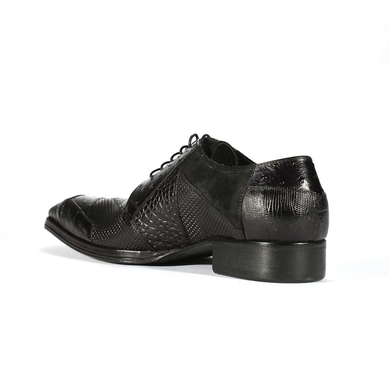 Jo Ghost 2028 Men's Shoes Black Multi Material Leather Derby Oxfords (JG5305)-AmbrogioShoes