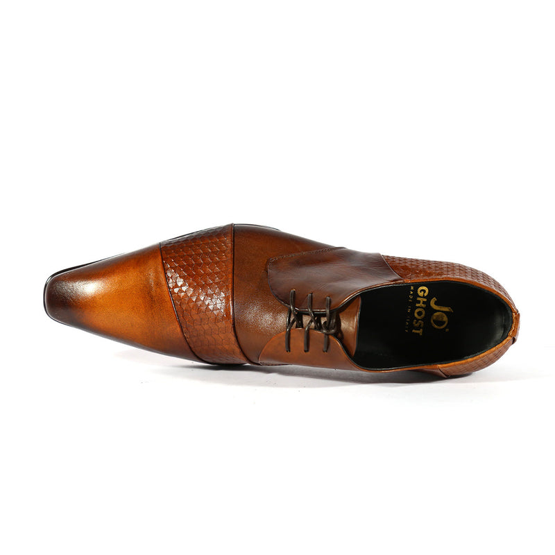 Jo Ghost 2539 Men's Shoes Brown Laser Cut / Calf-Skin Leather Derby Oxfords (JG5316)-AmbrogioShoes