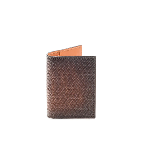 Magnanni 1280 Men's Mid Brown Pebble Leather Card Fold Wallet (MAW1004)-AmbrogioShoes