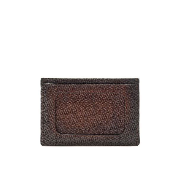 Magnanni 1283 Men's Mid Brown Pebble Leather Card Holder Wallet (MAW1011)-AmbrogioShoes
