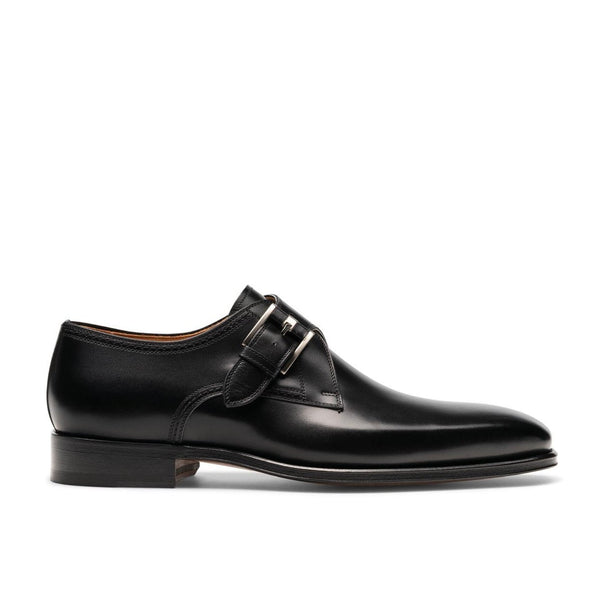 Magnanni 21207 Marco-II Men's Shoes Arcade Black Calf-Skin Leather Monk-Strap Loafers (MAG1036)-AmbrogioShoes
