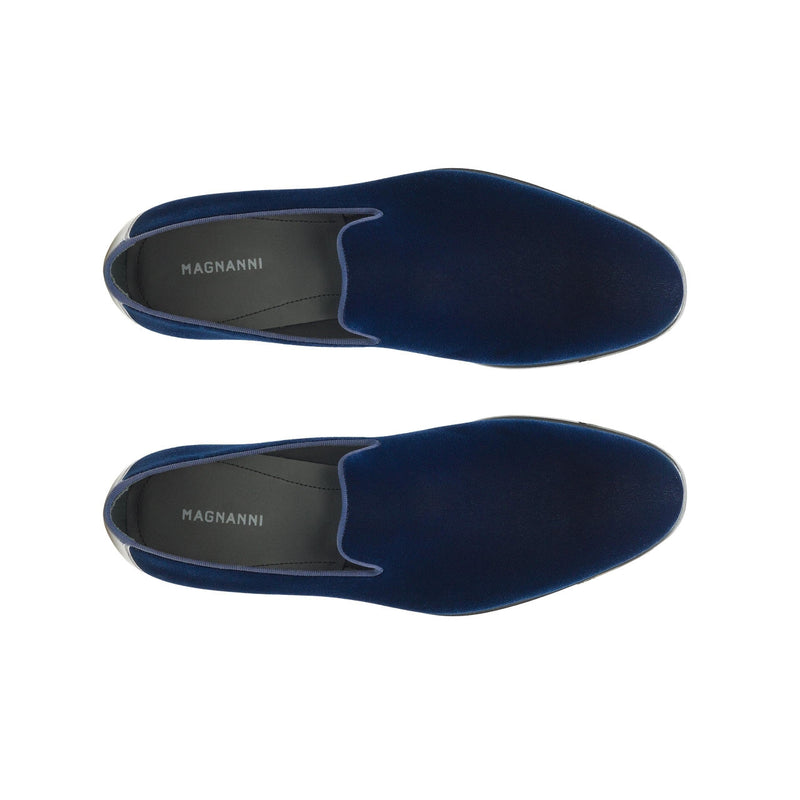 Magnanni Jareth 22334 Men's Shoes Navy Velvet Formal/Dress Loafers (MAGS1121)-AmbrogioShoes