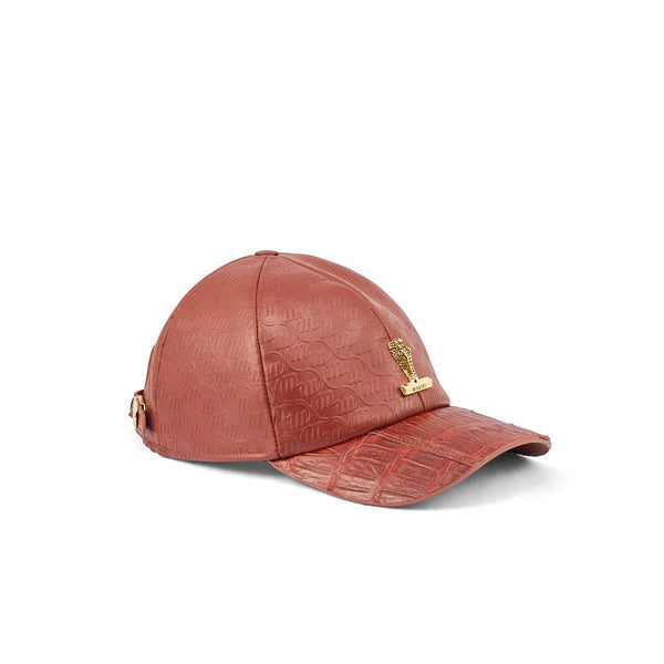 Mauri H65 Classic Men's Gold Exotic Crocodile / Nappa Leather Hat (MAH1031)-AmbrogioShoes