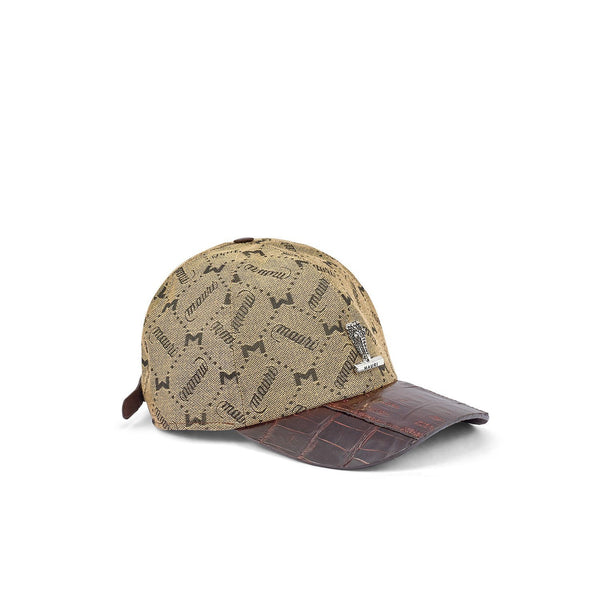 Mauri H65 Men's Sport Rust & Taupe Exotic Crocodile / Mauri Fabric Hat (MAH1028)-AmbrogioShoes