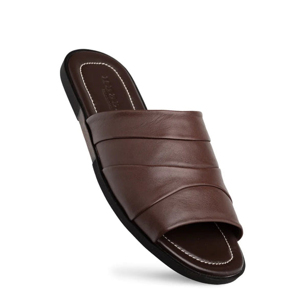 Mezlan R20672 Men's Shoes Brown Nappa Leather Slide Sandals (MZ3581)-AmbrogioShoes
