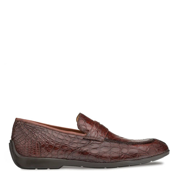 Mezlan RX4874-C Men's Shoes Brown Crocodile Leather Casual Slip On Loafers (MZ3558)-AmbrogioShoes