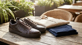 Crocodile skin sneakers for weekend luxury style
