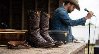 Crocodile boots for country music performers