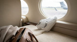 Designer sneakers for private jet travel