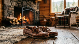 Leather moccasins for cabin and lodge weekends