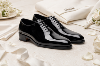 The Only Wedding Shoe You Need: The Ambrogio Oscar Patent Wholecut Oxford