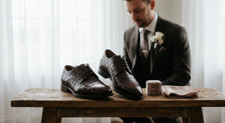 Alligator dress shoes for wedding grooms