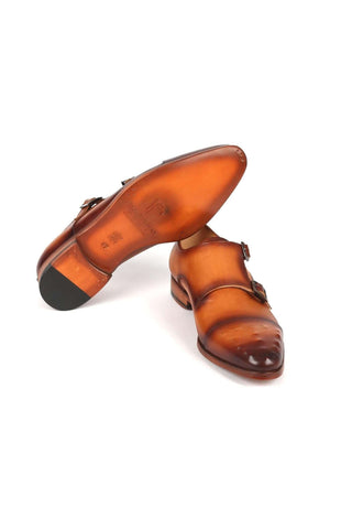 Paul Parkman 047 Leather Studded Cap Toe Double Monkstraps (PM6378)