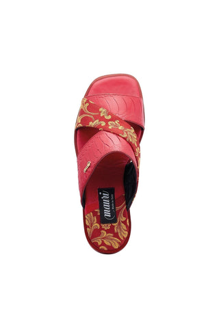 Mauri 5140 Cancun Ostrich Skin & Gobelins Fabric Slip-On Sandals (MA5417)