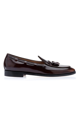 SUPERGLAMOUROUS Tangerine 8 Polished Leather Belgian Tassel Loafer