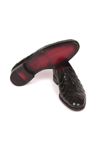 Paul Parkman 6623 Woven Leather Tassel Loafers (PM6377)