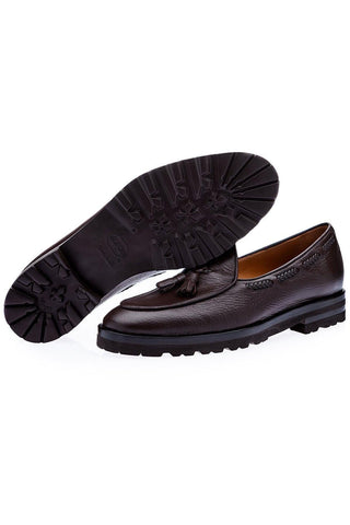 SUPERGLAMOUROUS Tangerine 8-T Deer-Skin Leather Belgian Tassel Loafers (SPGM1142)