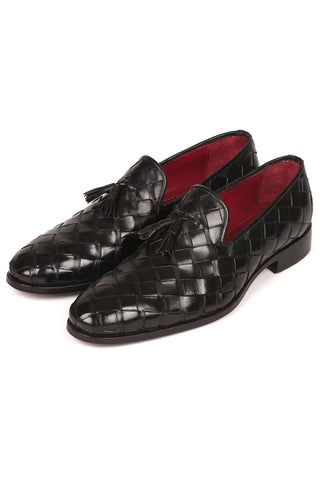 Paul Parkman 6623 Woven Leather Tassel Loafers (PM6377)