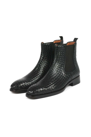 Paul Parkman 92WN87 Woven Leather Chelsea Boots (PM6347)